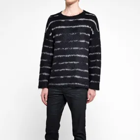 Saint Laurent  |SWEATER IN BRUSHED INTERRUPTED STRIPE