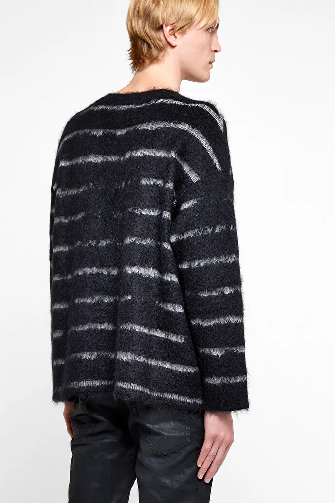 Saint Laurent  |SWEATER IN BRUSHED INTERRUPTED STRIPE