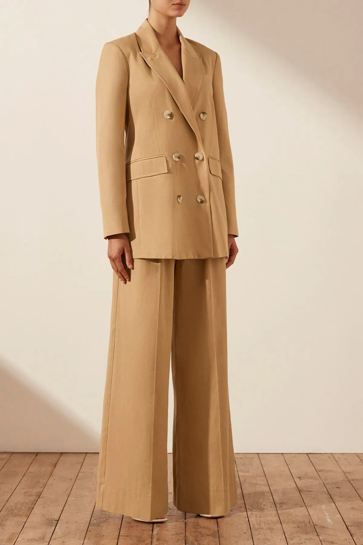 Sara Peak Lapel Blazer - Camel