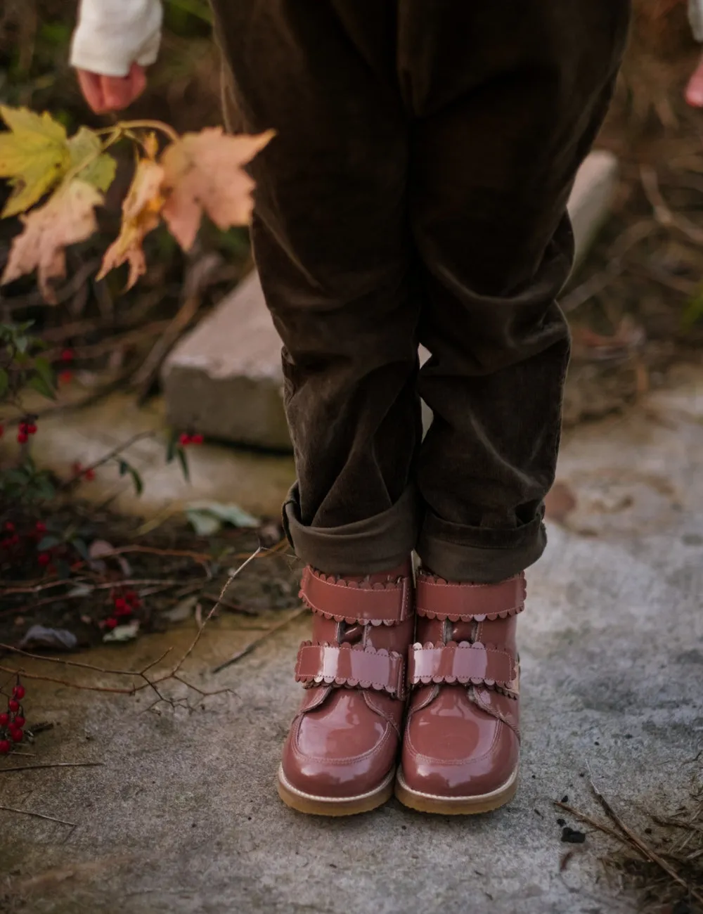 Scallop Winter Boot - Rose Clay Patent