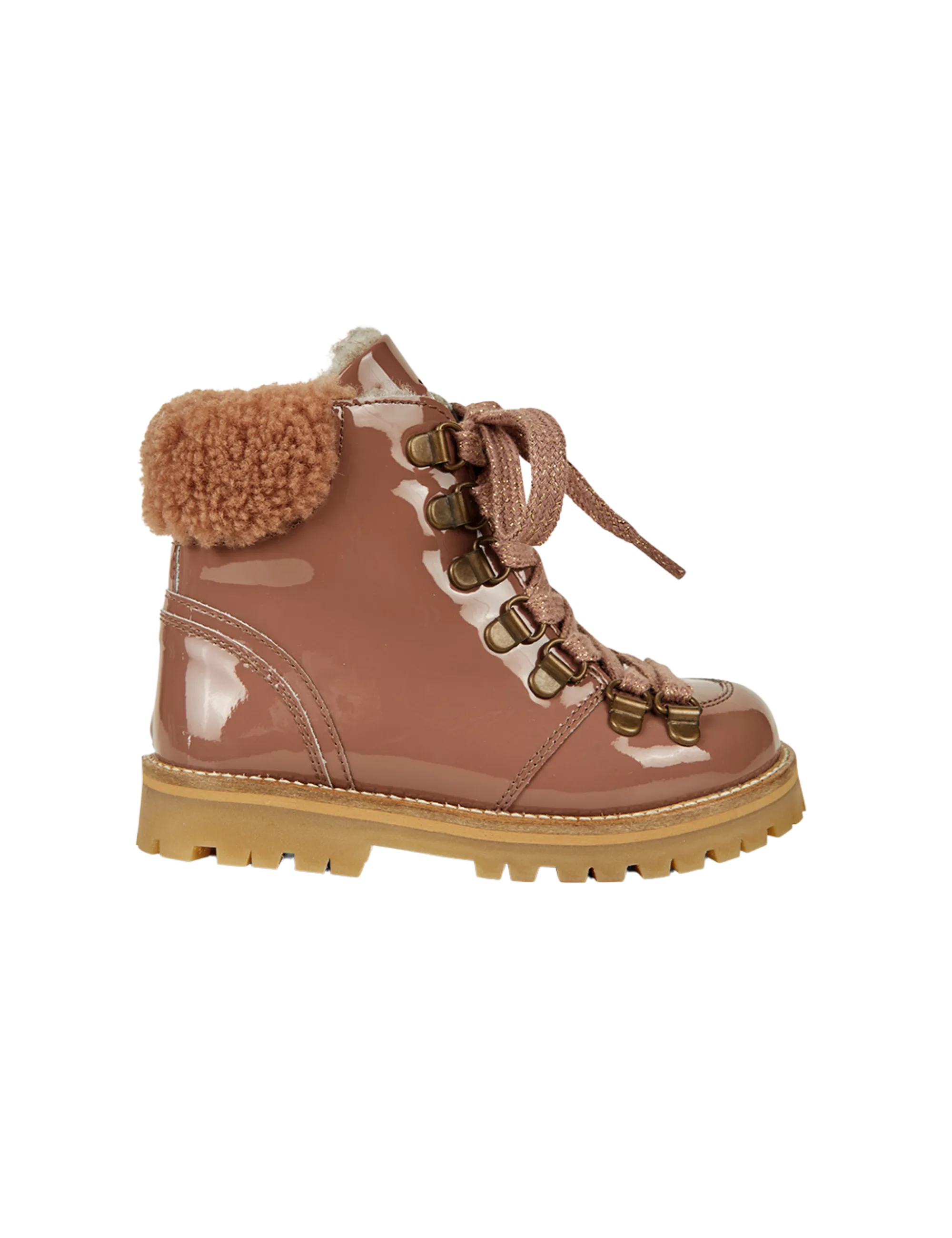 Shearling Winter Boot - Rose Clay Patent