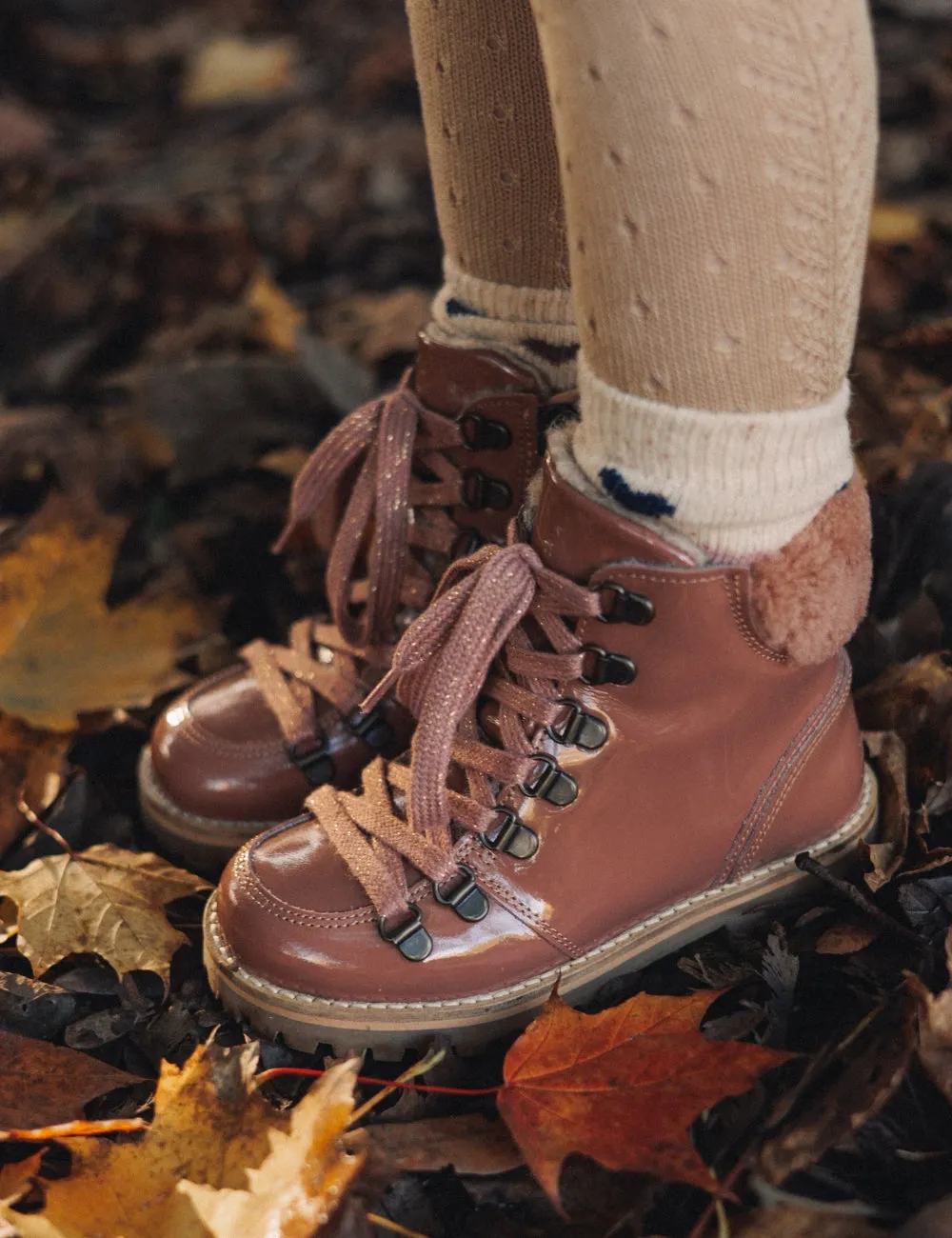 Shearling Winter Boot - Rose Clay Patent