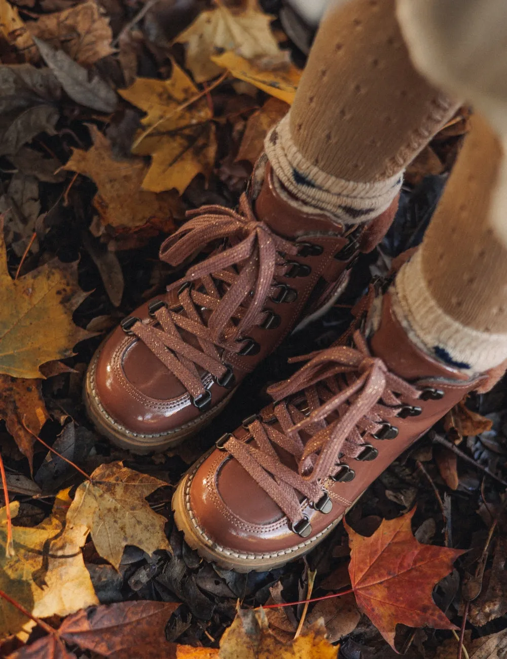 Shearling Winter Boot - Rose Clay Patent