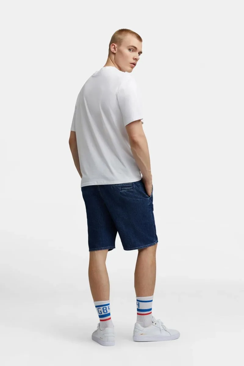 Shorts chino in denim over fit uomo Blu