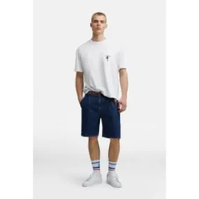 Shorts chino in denim over fit uomo Blu