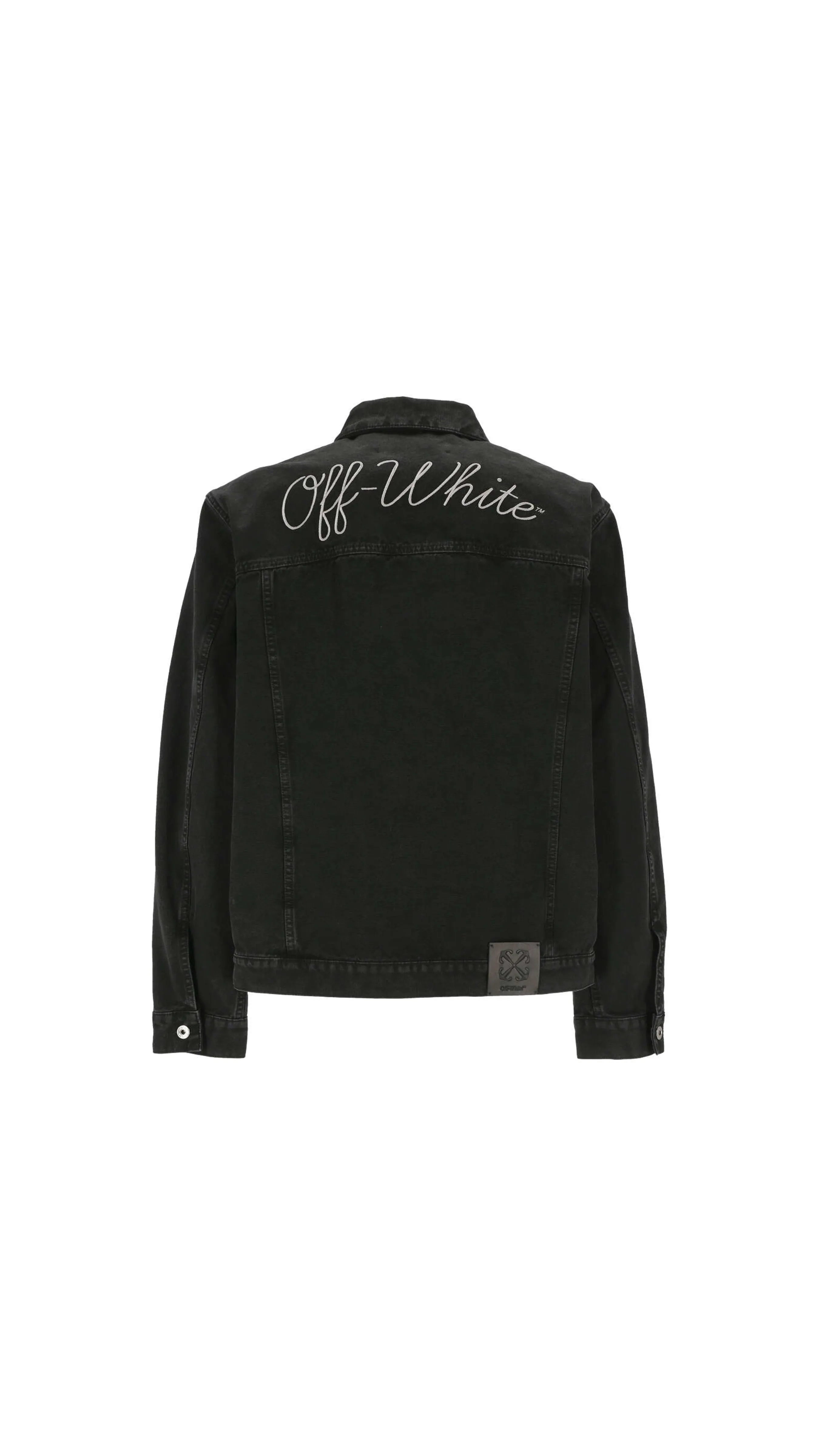 Skate Embroidered Denim Jacket - Black