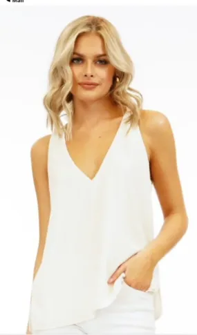 Sleeveless V-neck Tank in Chiffon