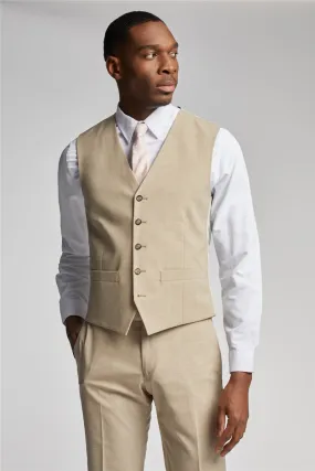 Slim Fit Sand Waistcoat