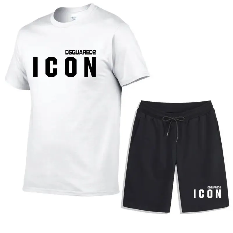 Summer Men's T-shirt + Shorts Suits Casual T Shirts Sport Set S4650489