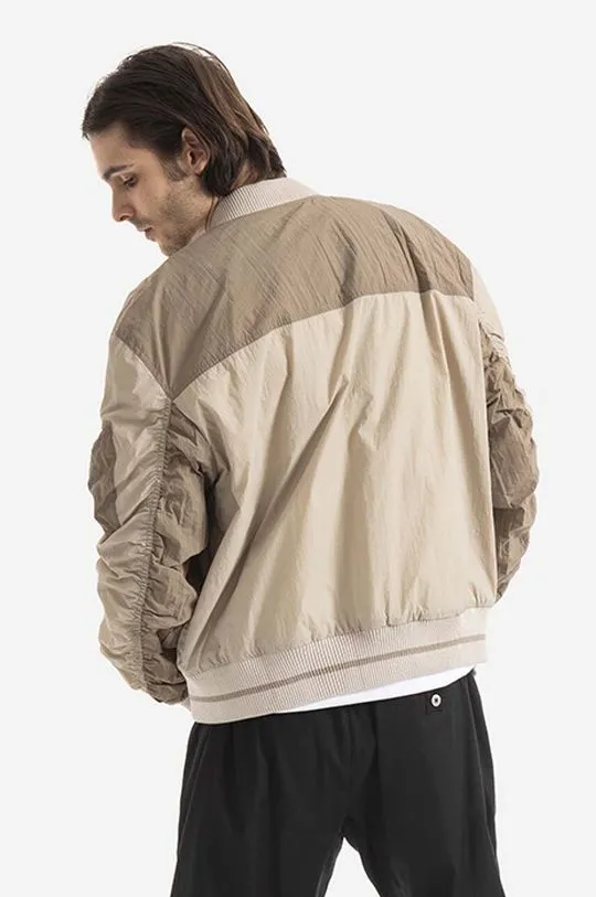 Tom Wood bomber jacket Purth Bomber Patched menﾒs beige color