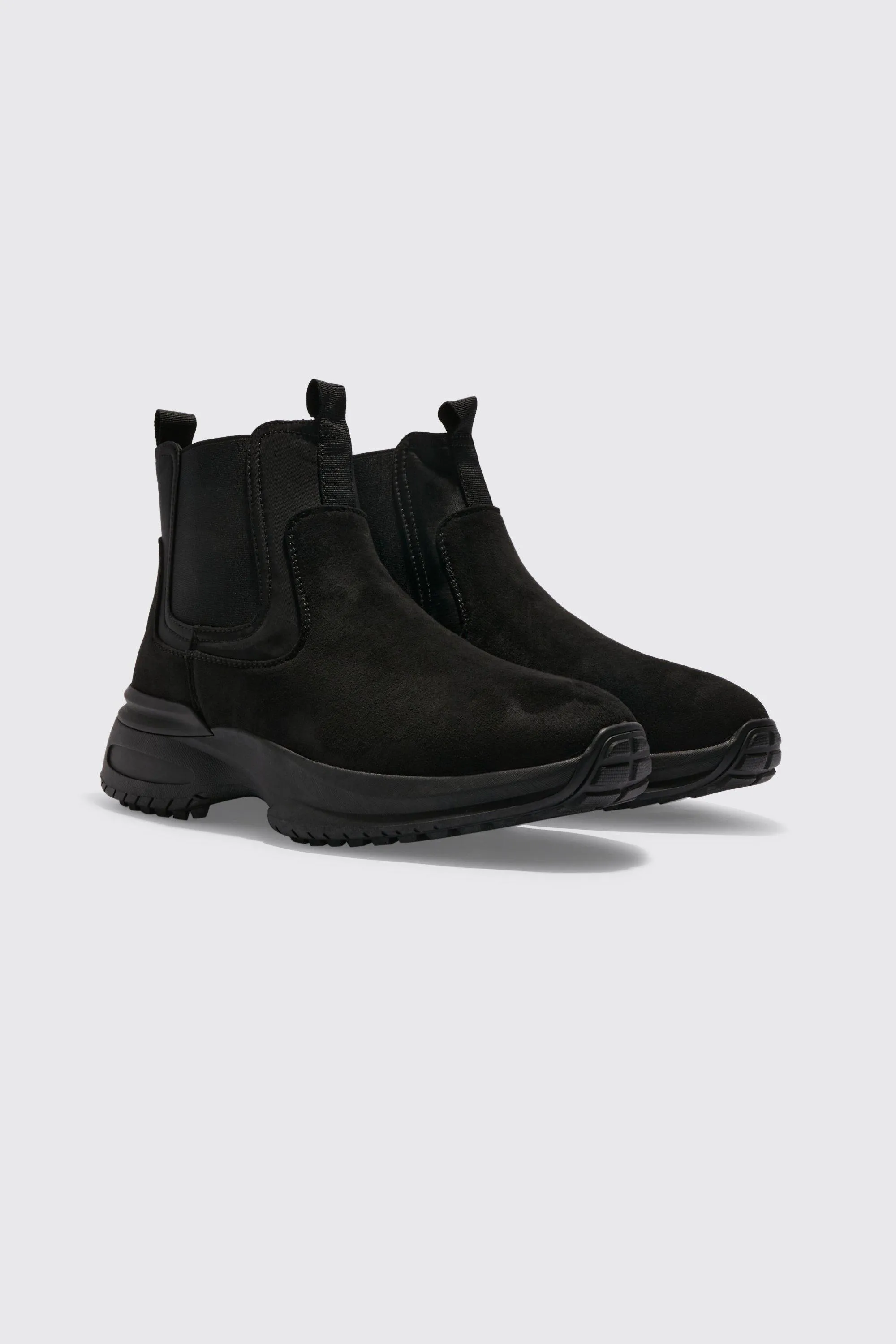 Track Sole Faux Suede Chelsea Boot