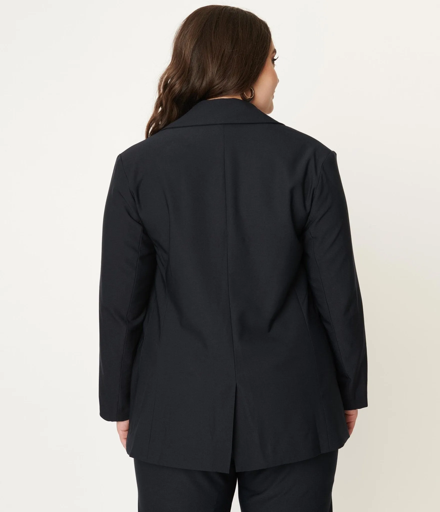 Unique Vintage Plus Size Navy Blue McGill Blazer