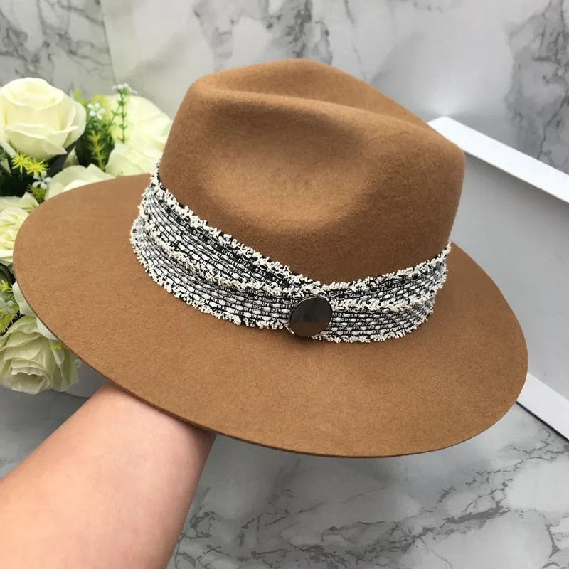 Unisex Casual British Fashion Winter Wool Fedora Hat