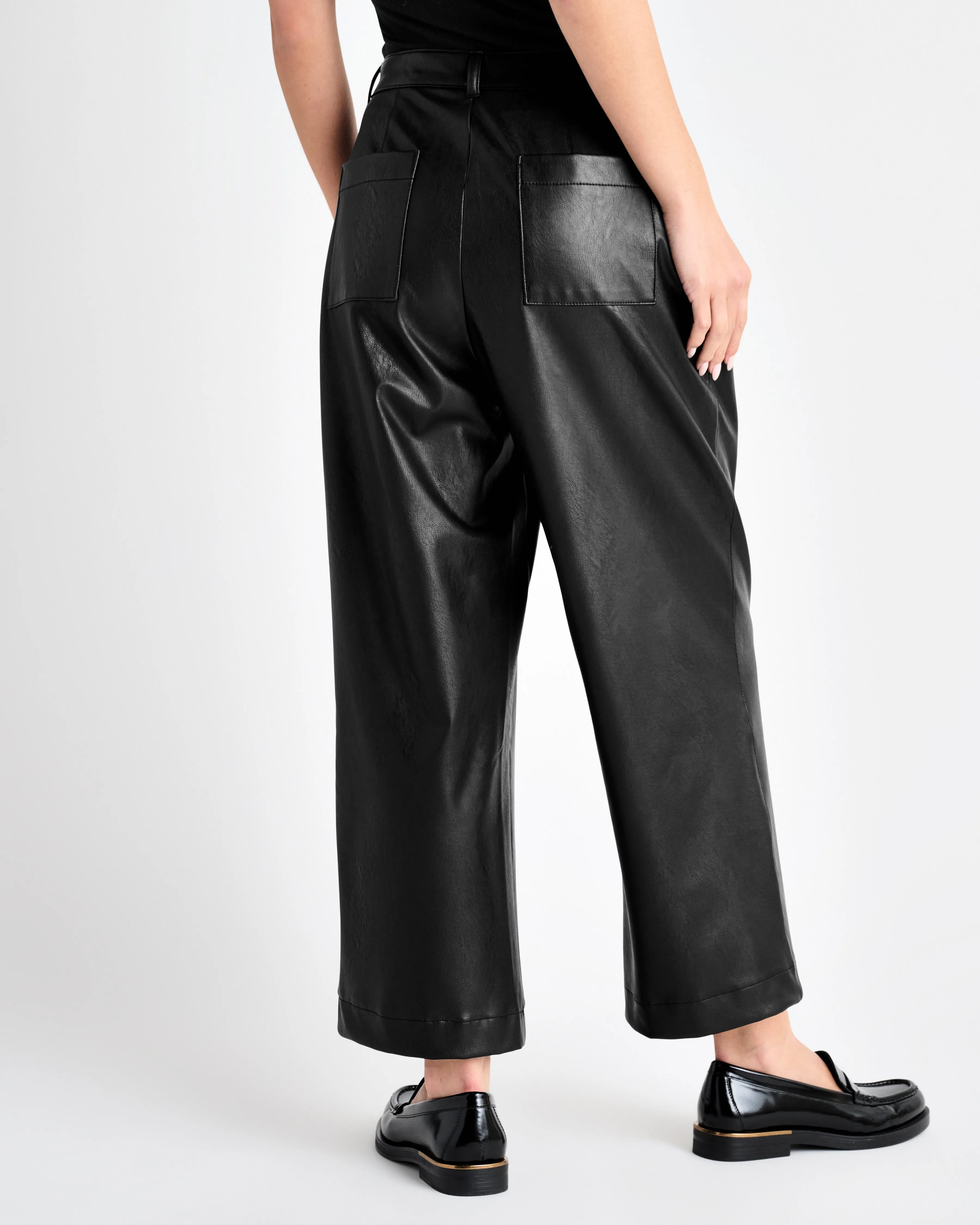 VEGAN LEATHER ANKLE TROUSER