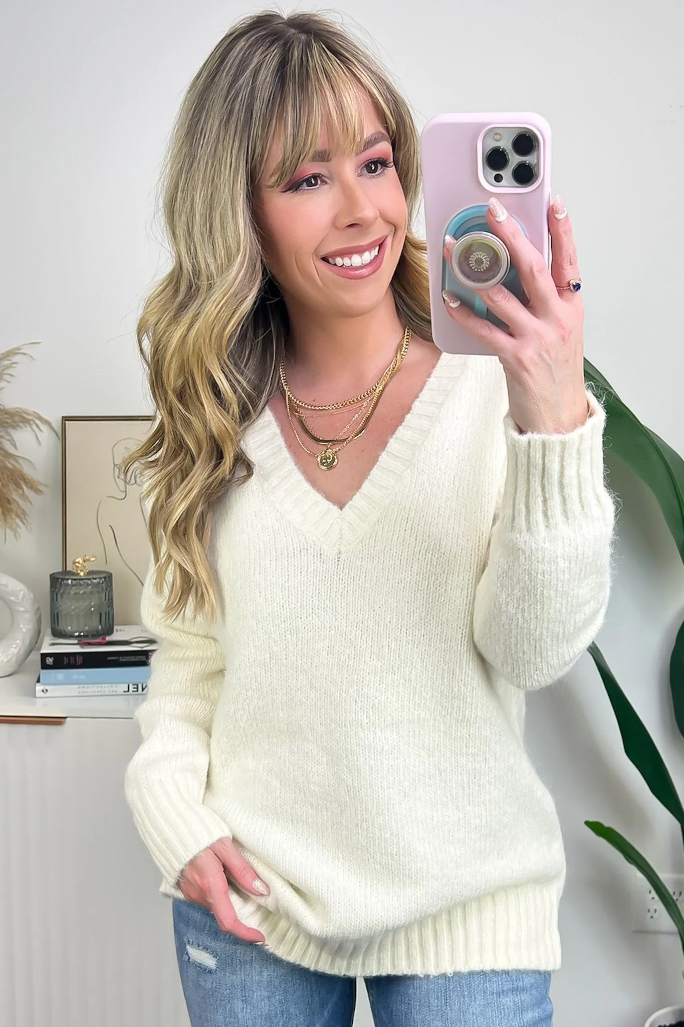 Vetta Soft Knit V-Neck Sweater - FINAL SALE