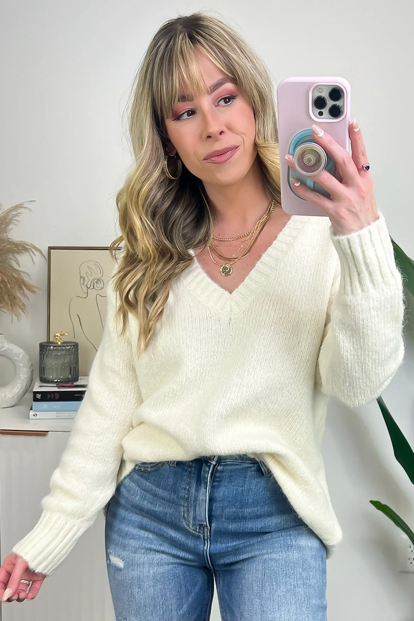 Vetta Soft Knit V-Neck Sweater - FINAL SALE