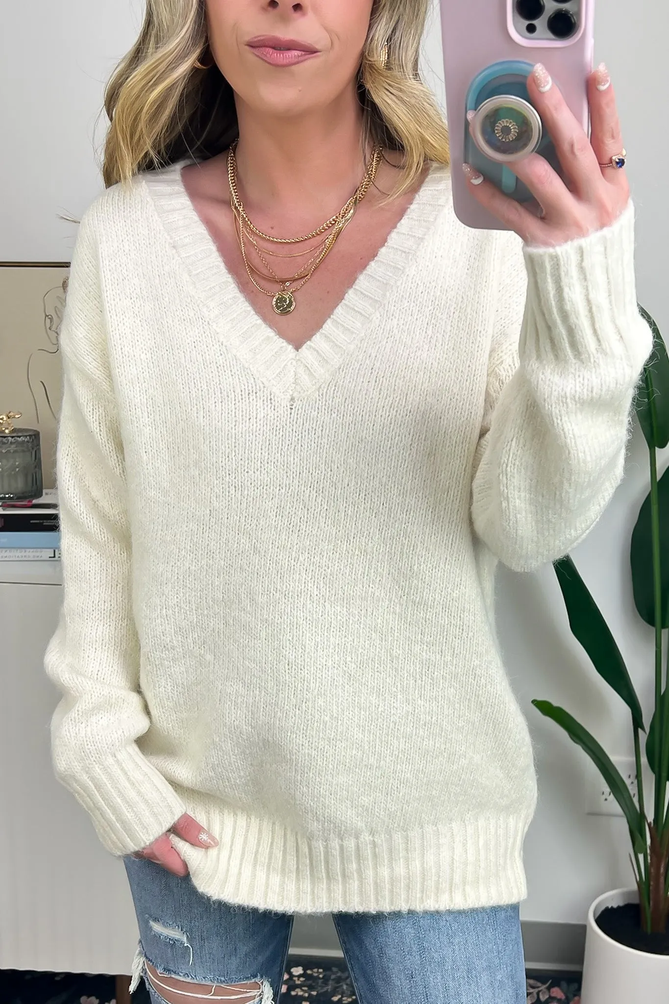 Vetta Soft Knit V-Neck Sweater - FINAL SALE