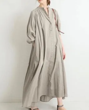 Vintage Dress Women Fashion Loose Casual Cotton Hemp