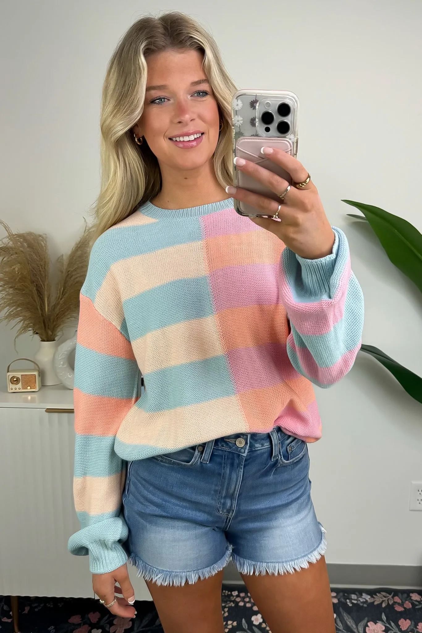 Vital Style Color Block Striped Sweater