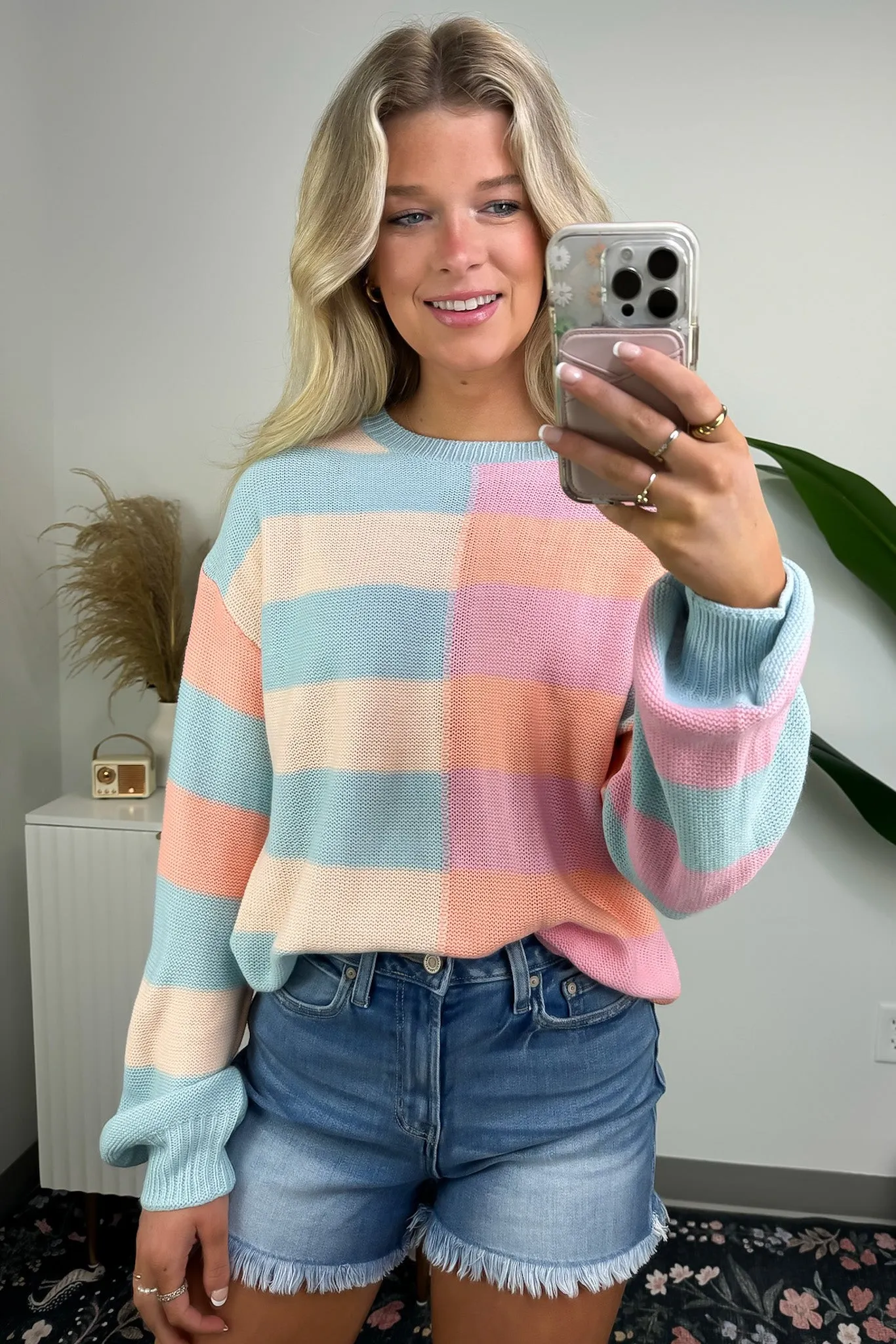 Vital Style Color Block Striped Sweater