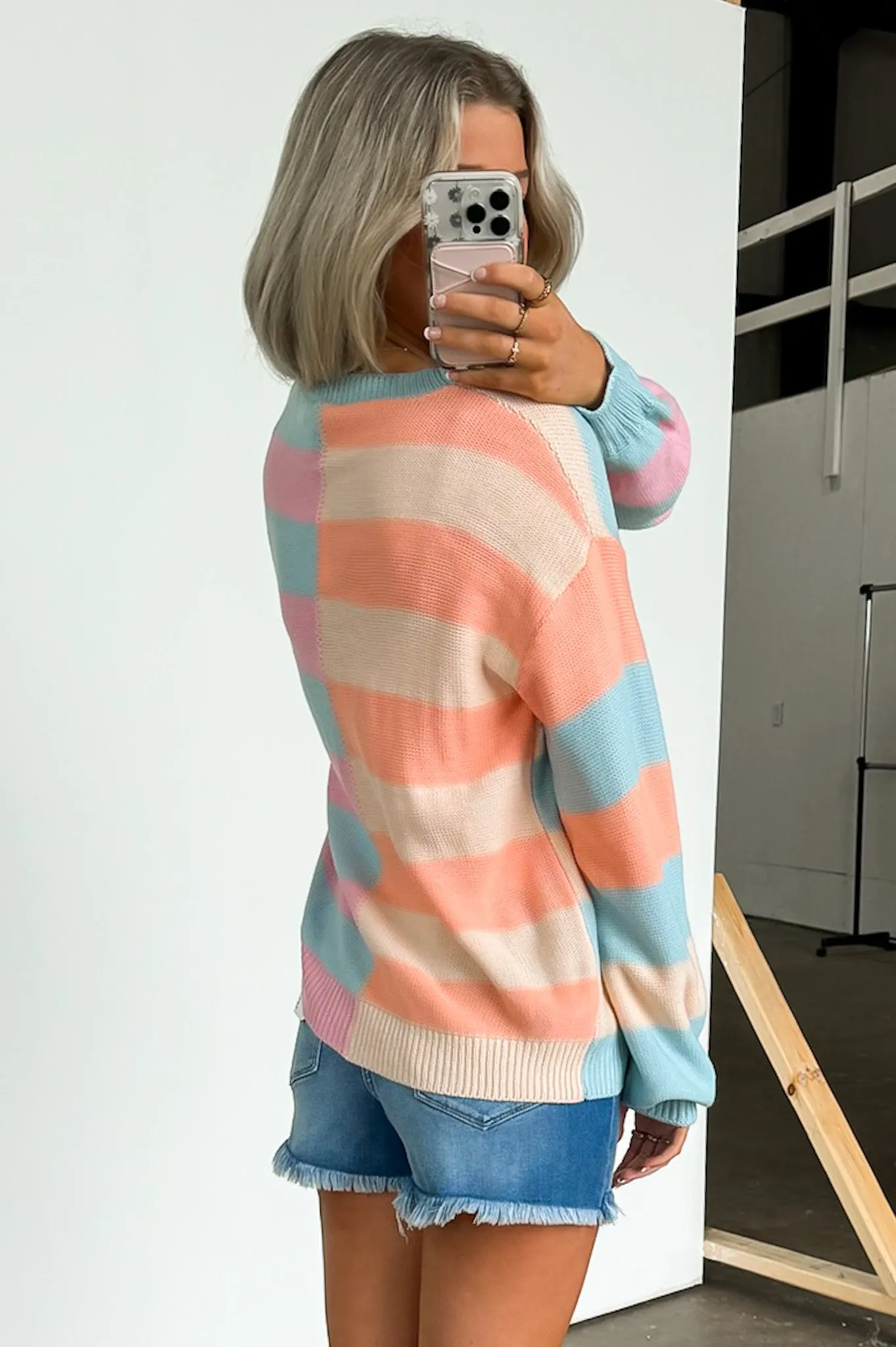 Vital Style Color Block Striped Sweater