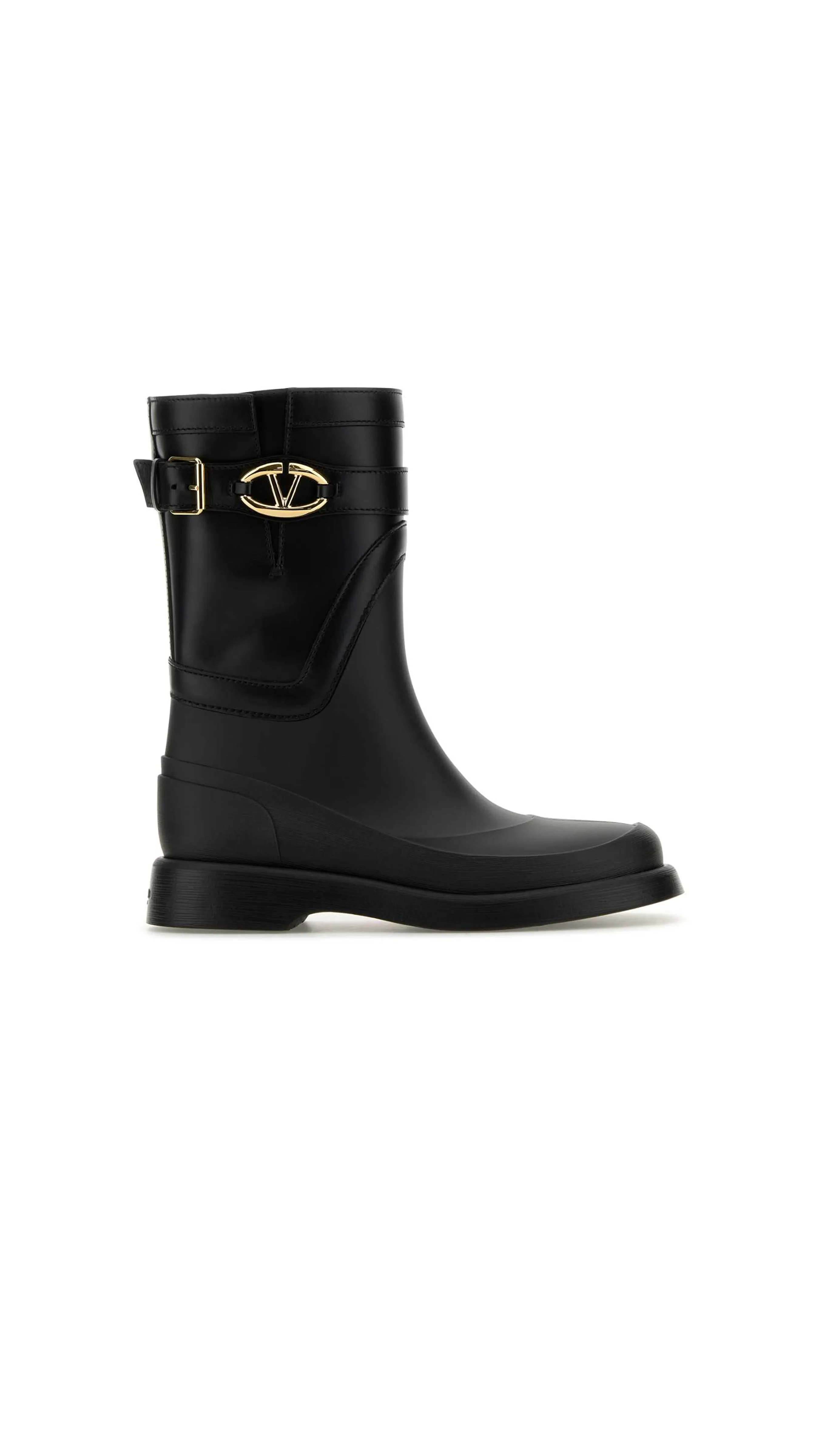 VLogo Buckle Boots - Black