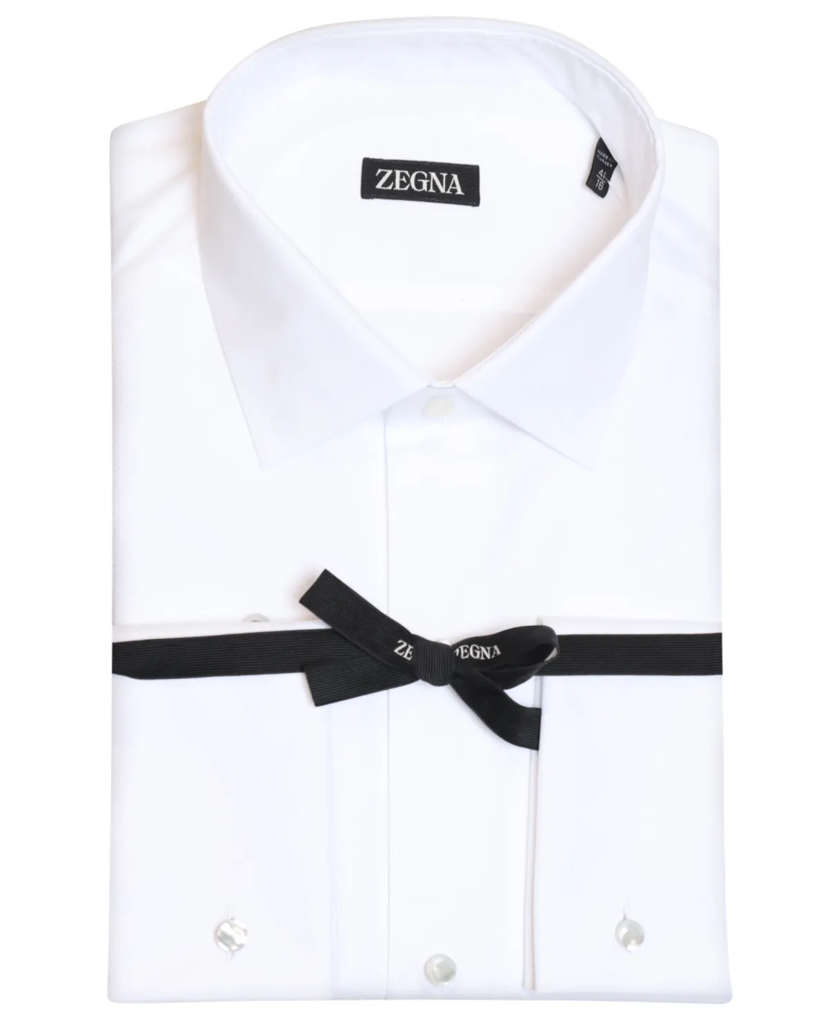 White Basic Napoli Cotton Tuxedo Shirt