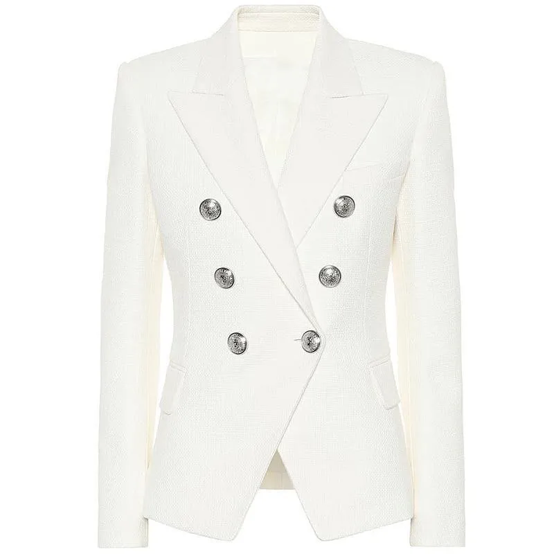 White Party Blazer Women - Casual - Plain-Solid