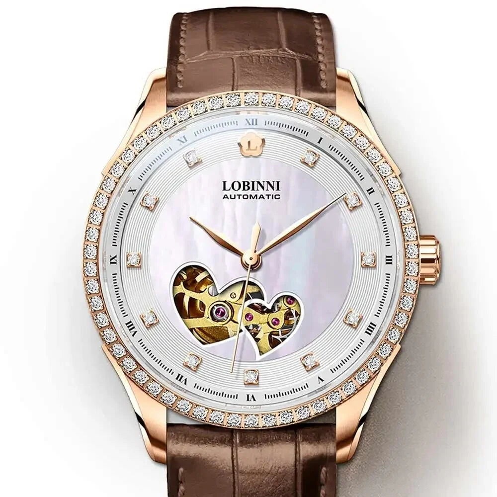 Women's Luxury Casual Fashion Mechanical Leather Sapphire Watch