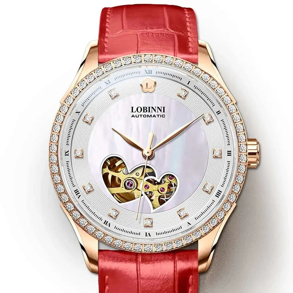 Women's Luxury Casual Fashion Mechanical Leather Sapphire Watch