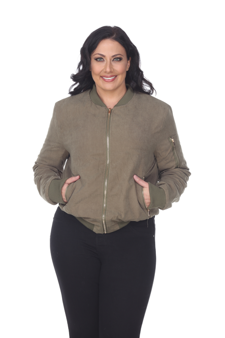 Women's Ribbed Bomber Jacket