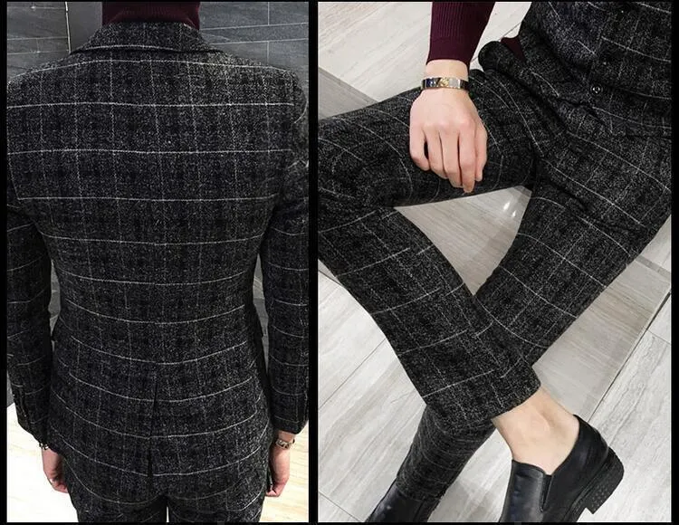 Xavier Plaid Three Piece Suit- Slim Fit